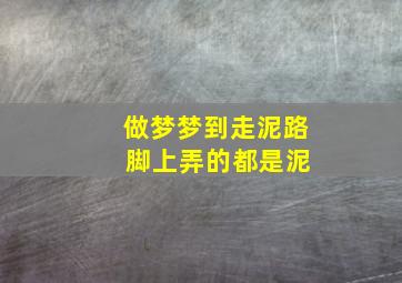 做梦梦到走泥路 脚上弄的都是泥